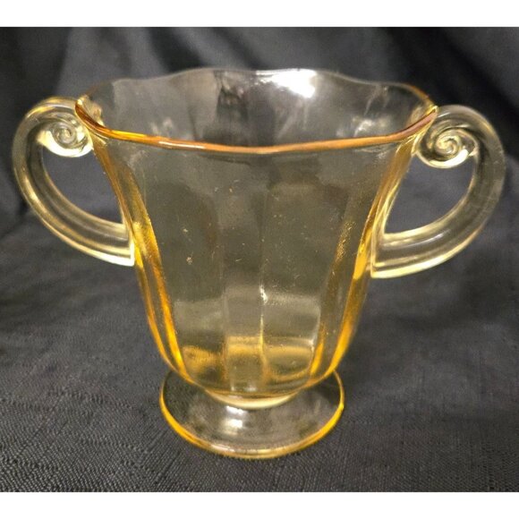 Vintage Yellow Sugar & Creamer Set Depression Glass - Picture 3 of 5